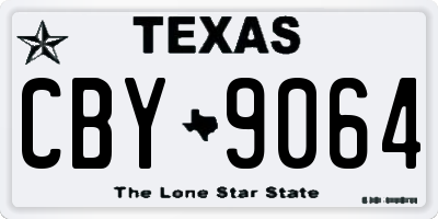 TX license plate CBY9064