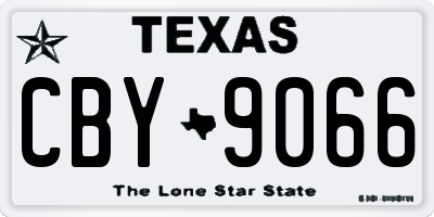 TX license plate CBY9066