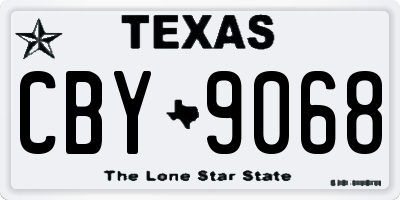 TX license plate CBY9068