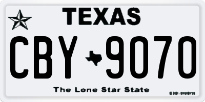 TX license plate CBY9070