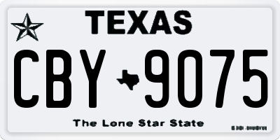 TX license plate CBY9075
