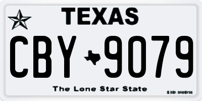 TX license plate CBY9079