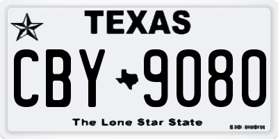 TX license plate CBY9080