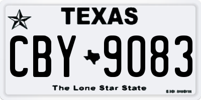 TX license plate CBY9083