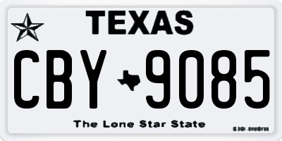 TX license plate CBY9085