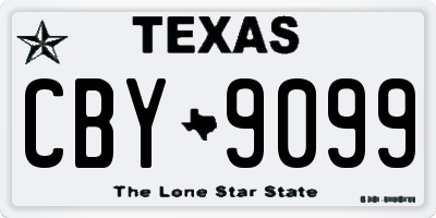 TX license plate CBY9099