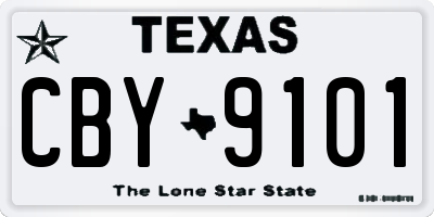 TX license plate CBY9101