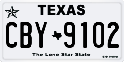 TX license plate CBY9102