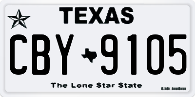 TX license plate CBY9105
