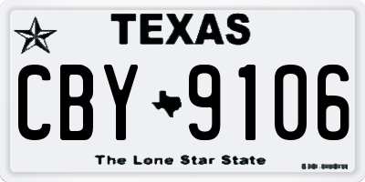 TX license plate CBY9106
