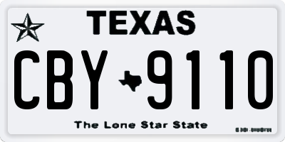 TX license plate CBY9110