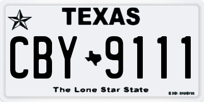 TX license plate CBY9111