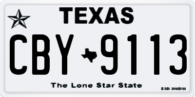 TX license plate CBY9113