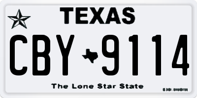 TX license plate CBY9114