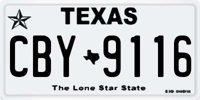 TX license plate CBY9116