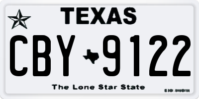 TX license plate CBY9122