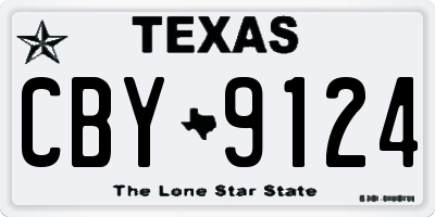 TX license plate CBY9124