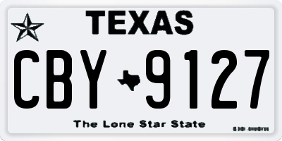 TX license plate CBY9127