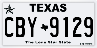 TX license plate CBY9129