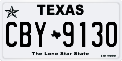 TX license plate CBY9130