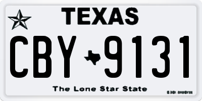 TX license plate CBY9131