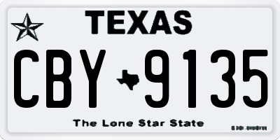 TX license plate CBY9135