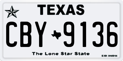 TX license plate CBY9136