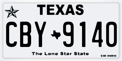 TX license plate CBY9140