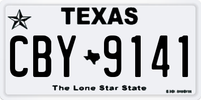 TX license plate CBY9141