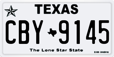 TX license plate CBY9145