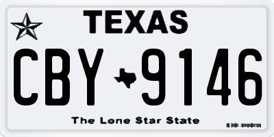 TX license plate CBY9146