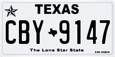 TX license plate CBY9147