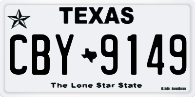 TX license plate CBY9149