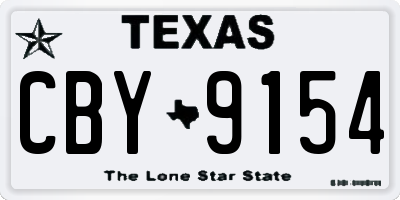 TX license plate CBY9154