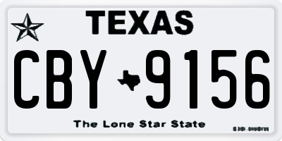 TX license plate CBY9156