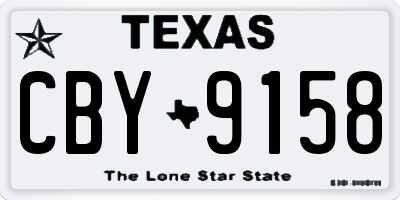 TX license plate CBY9158