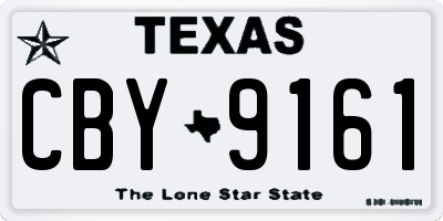 TX license plate CBY9161