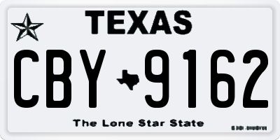 TX license plate CBY9162