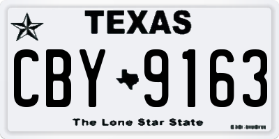 TX license plate CBY9163