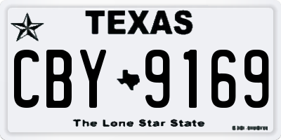 TX license plate CBY9169