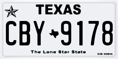 TX license plate CBY9178