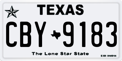 TX license plate CBY9183