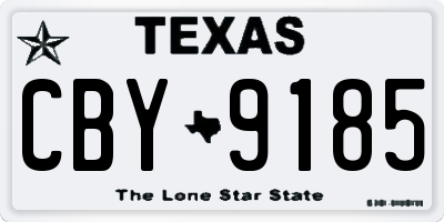 TX license plate CBY9185