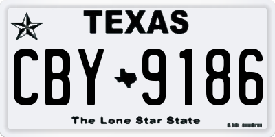 TX license plate CBY9186
