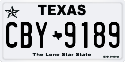 TX license plate CBY9189