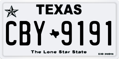 TX license plate CBY9191