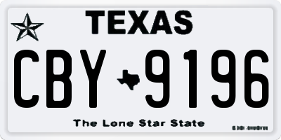 TX license plate CBY9196