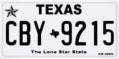TX license plate CBY9215