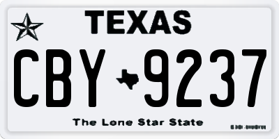 TX license plate CBY9237