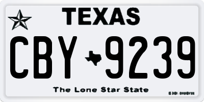 TX license plate CBY9239
